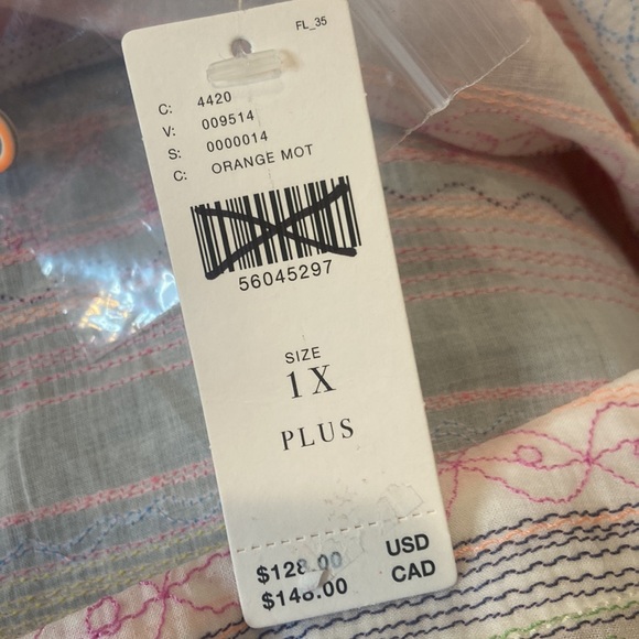 NWT By Anthropologie Letty Neon Embroidered Top - Picture 5 of 5